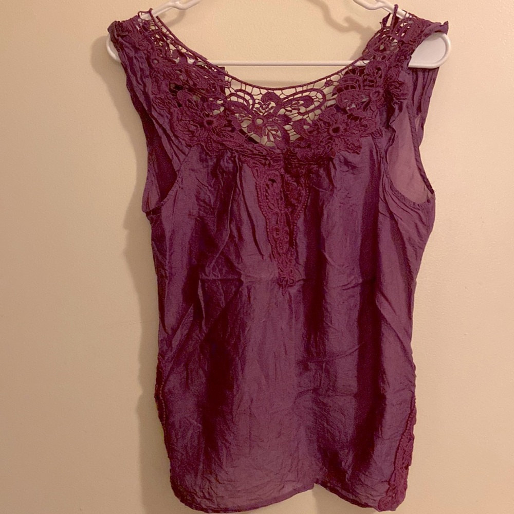 Charlotte Russe crochet blouse purple
